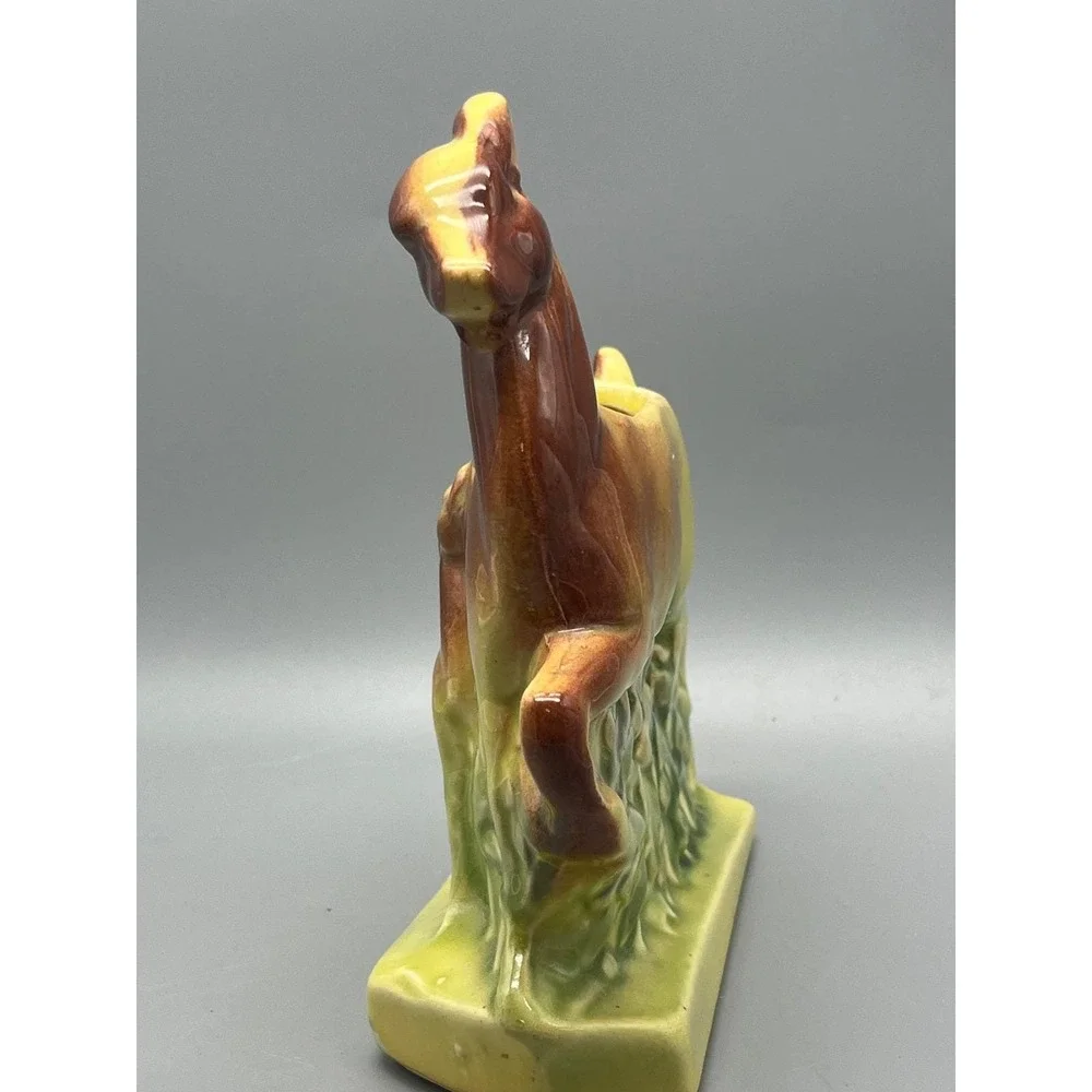 Vintage McCoy ? Pottery Deer Fawn Ceramic Planter Figurine Brown Art Pottery USA